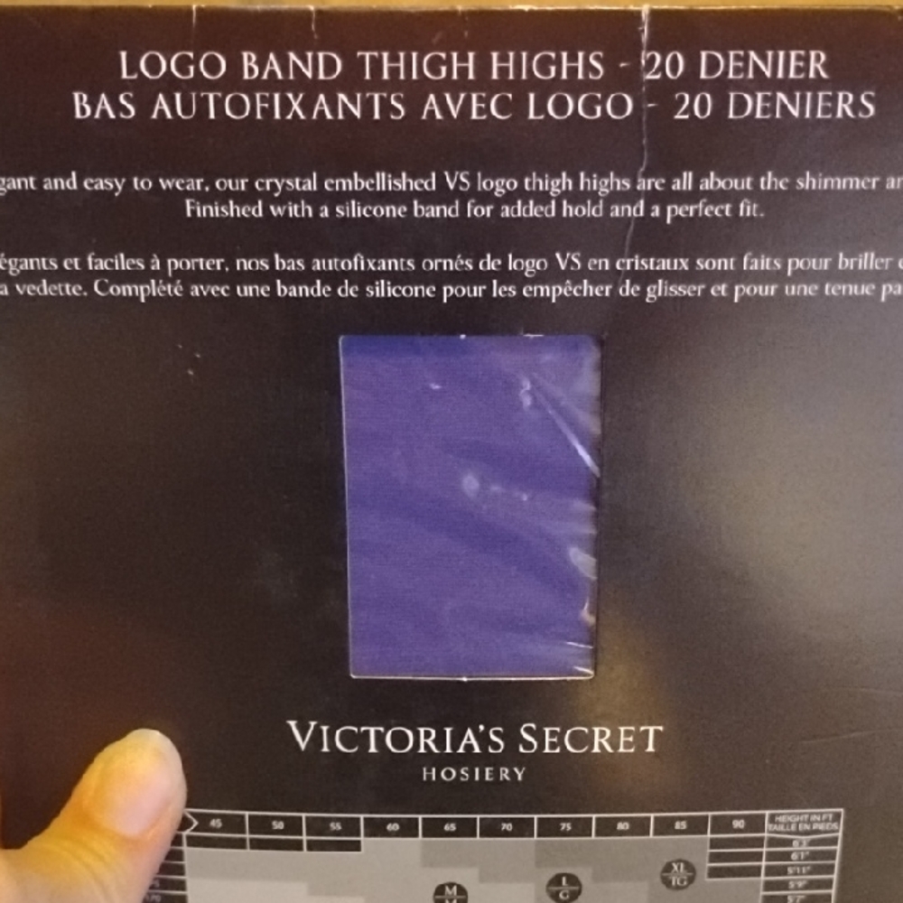 Victoria's Secret Logo Band Thigh Highs - Purple